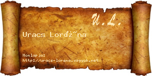 Uracs Loréna névjegykártya
